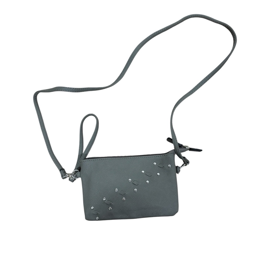 gray crossbody wristlet